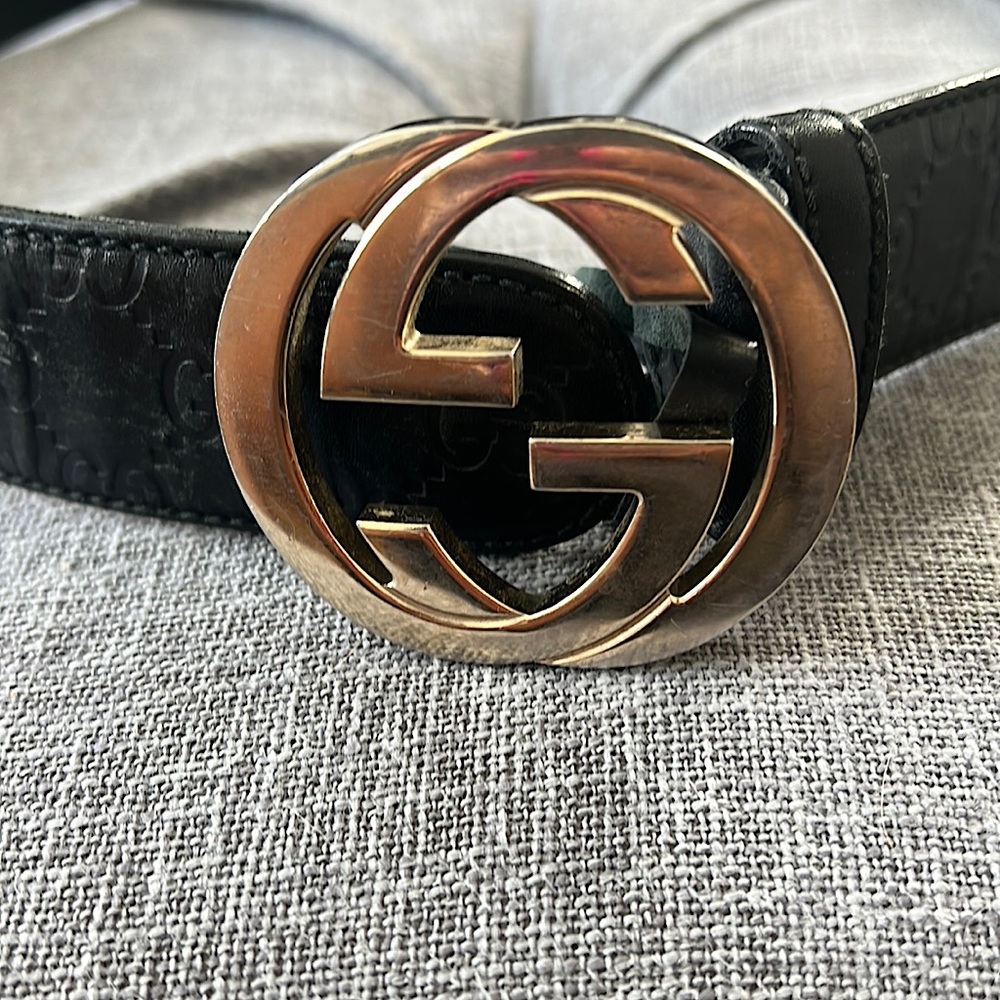 Gucci Interlocking G-Buckle Leather Belt